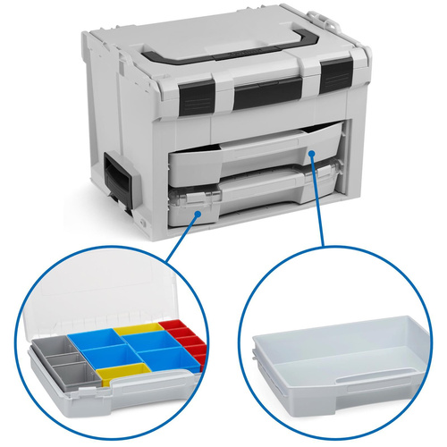 BOSCH-SORTIMO System LS-BOXX 306 & i-BOXX 72 & LS-Schublade 72 alle grau & Inset-Boxen-Set C3
