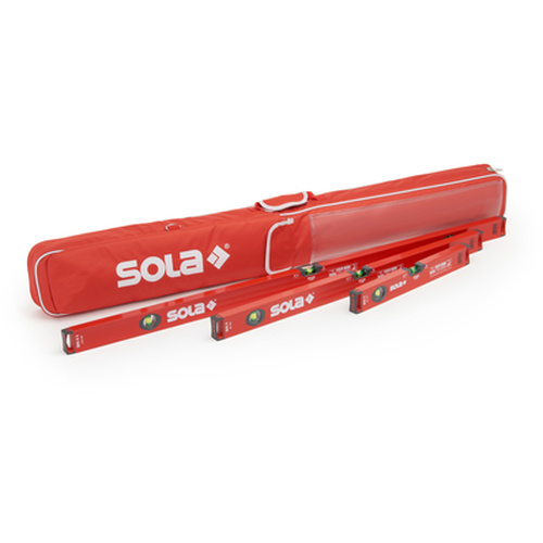 SOLA Alu-Wasserwaagen 3er Set BigX 40cm & BigX 80cm & BigX3 120cm & Schutztasche & Meterstab