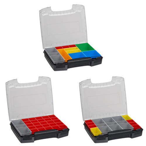 BOSCH-SORTIMO System i-BOXX 72 schwarz 3 Stück & Inset-Boxen-Set A3 & H3 & I3
